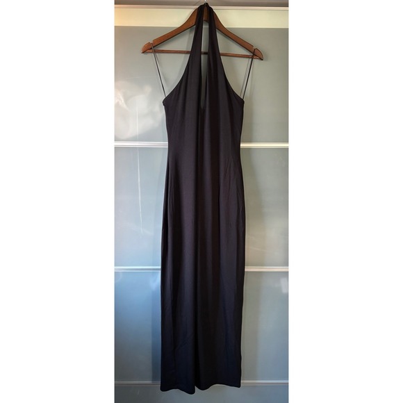 Reformation Black Halter Neck Maxi  Midi Dress Lined - Picture 3 of 8